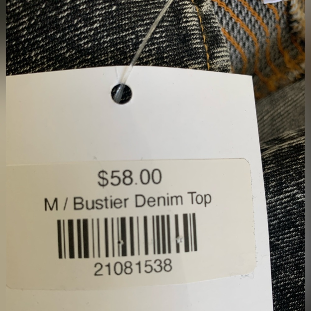 Bluivy NWT’S Black washed Denim Tank Top SZ: US M - Picture 3 of 7